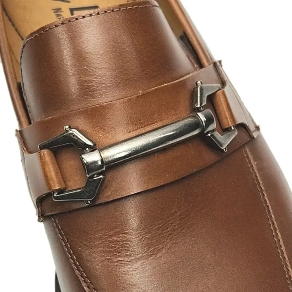 Flag Ltd Dress Shoe Loafer Nappa Glove Men Sz 8 Brown Leather InnoFlex Horse Bit